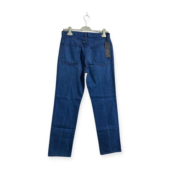 Nili Lotan Straight Leg Jeans Dark Wash Blue Denim Mid-Rise, Size 28 - MSRP $395 - Picture 2 of 14